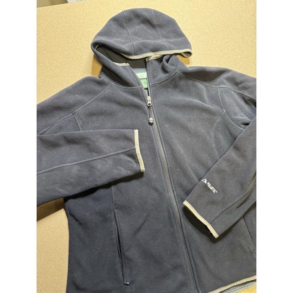 Vintage LL Bean Full Zip Polartec Fleece‎ Jacket GREY Soft womens XL Pockets
